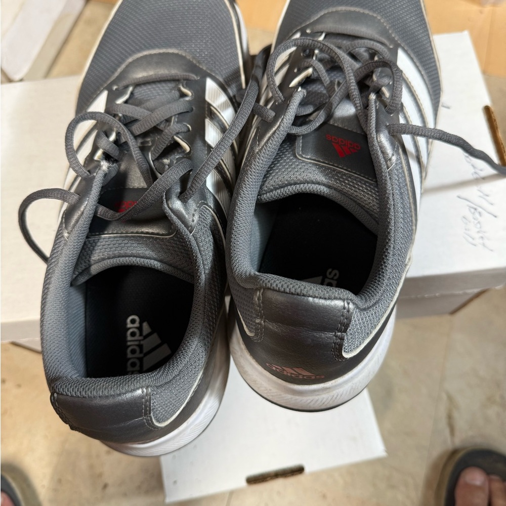 Adidas Men's Gray and White Athletic Shoes
